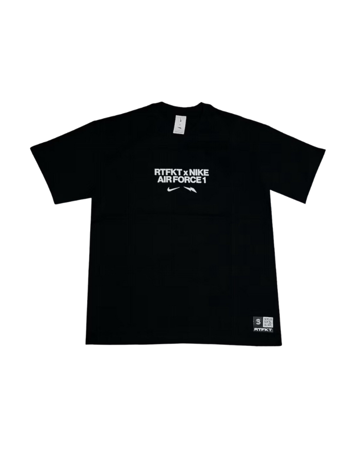 RTFKT x Nike Air Force 1 Black T-Shirt + Stickers
