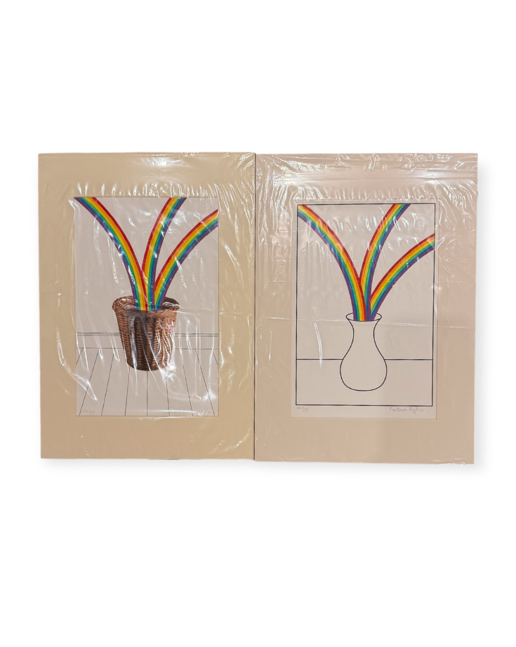 Patrick Hughes Rainbow Vase & Rainbow Basket 24/50 Set