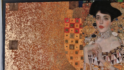 Gustav Klimt "Woman In Gold" 22ct Gold Leaf Silk Screen