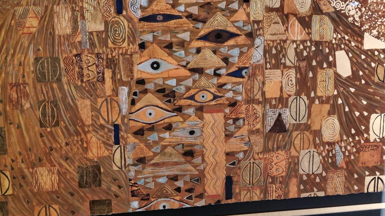 Gustav Klimt "Woman In Gold" 22ct Gold Leaf Silk Screen